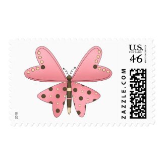 Cute as a Bug · Pink & Brown Butterfly stamp