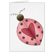 Cute as a Bug · Pink & Brown Ladybug Greeting Cards