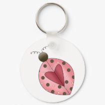Cute as a Bug · Pink & Brown Ladybug keychains