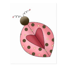 Cute as a Bug · Pink & Brown Ladybug Postcards