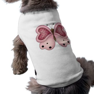 Cute as a Bug &#183; Pink &amp; Cerise Butterfly Doggie Tee Shirt