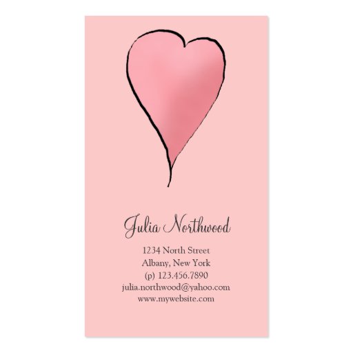 Cute as a Bug · Pink Heart Business Cards (front side)
