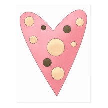 Cute as a Bug · Pink Heart with Ladybug Dots Post Cards