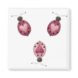Cute as a Bug · Three Ladybugs Magnets