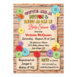 Cute as a Button Baby Shower Invitation
