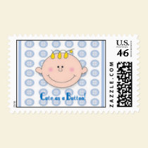 Cute as a Button Blue stamp stamps