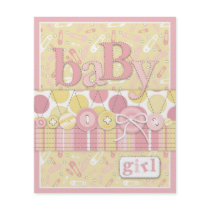 Cute as a Button Girl Advice Card Custom Flyer