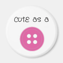 Cute as a Button - Girl Fridge Magnets