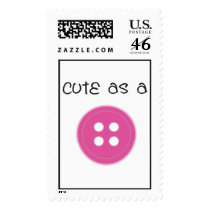 Cute as a Button - Girl postage