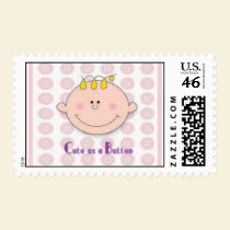 Cute as a Button in Pink stamps