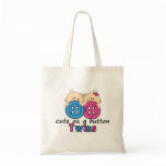 Cute As A Button Twin Girl & Boy Tote Bags