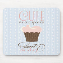 Cute as a cupcake! Pink & Brown Mousepads