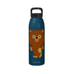 Cute Assertive Cartoon Bear Water Bottle