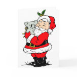 Cute Australian Christmas Santa with koala Greeting Card