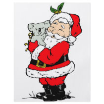 Cute Australian Christmas Santa with koala flyers
