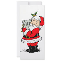 Cute Australian Christmas Santa with koala rack cards