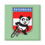 This cute cycling panda stands in front of an Austrian flag with his bike. This original design makes a perfect gift for bicycling fanatics in Austria. Great for everyone who loves cute pandas and biking.