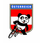 This cute cycling panda stands in front of an Austrian flag with his bike. This original design makes a perfect gift for bicycling fanatics in Austria. Great for everyone who loves cute pandas and biking.