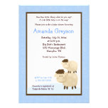 Cute Baa Baa Sheep 5x7 Baby Shower Invite Blue