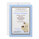 Cute Baa Baa Sheep 5x7 Baby Shower Invite Blue