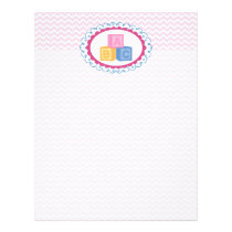 Cute Baby ABC Blocks Letterhead Design