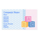 Cute Baby ABC Blocks Polka Dot Business Card Templates