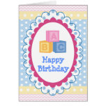 Cute Baby ABC Polkadot Birthday Greeting Card