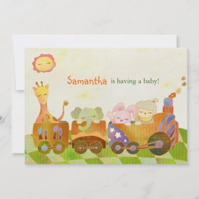 Cute Baby Drawings on Cute Baby Animals  Baby Shower Invitation From Zazzle Com