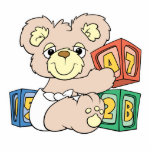 Cute Baby Bear and Blocks photo sculptures