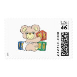 Cute Baby Bear and Blocks postage