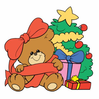Cute Baby Bear and Christmas Tree Acrylic Cut Outs by doonidesigns