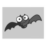 CUTE BABY BLACK BAT CARTOON FLYING HAPPY FUN POSTCARD