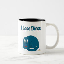 Cute Baby Blue Dinosaur I Love Dinos mugs