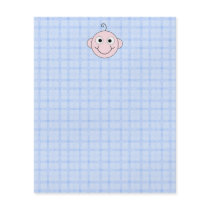 Cute Baby Boy. Blue Check Background. Flyer Design