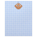 Cute Baby Boy. Blue Check Background. Letterhead Template