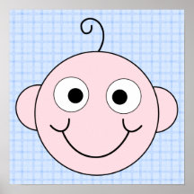 Cute Baby Boy. Blue Check Background. Posters