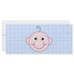 Cute Baby Boy. Blue Check Background. Custom Rack Card