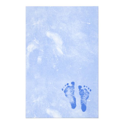 Cute Baby Boy Footprints Stationery | Zazzle