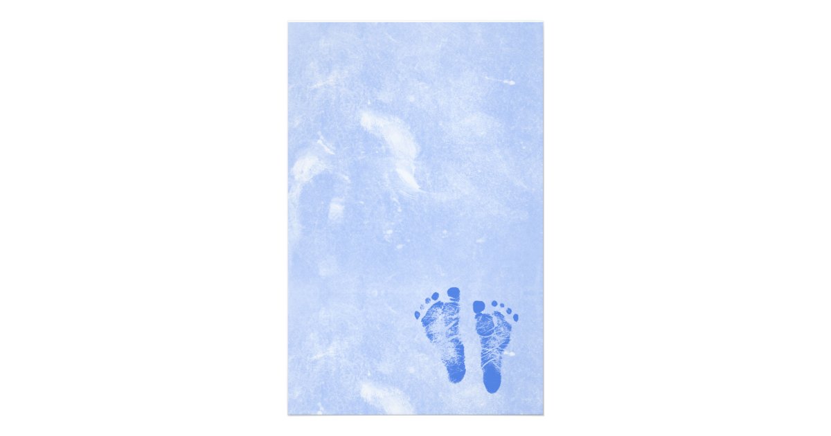 Cute Baby Boy Footprints Stationery | Zazzle