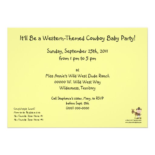 Cute Baby Boy & Horse Pony Custom Western Personalized Invitations