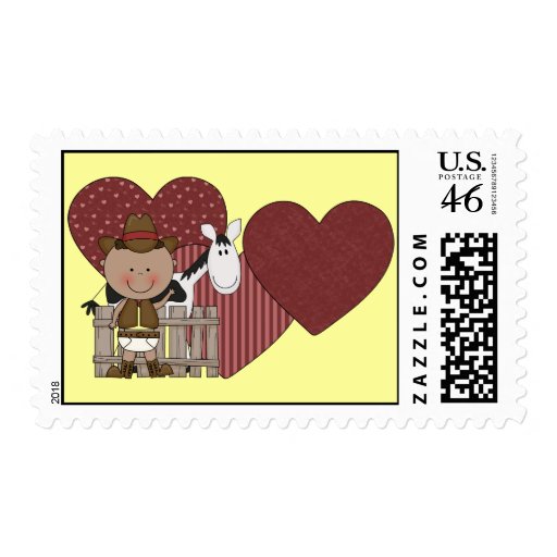 Cute Baby Boy & Horse Pony Custom Western Postage Stamp