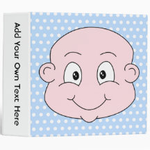 Cute Baby Boy, on blue polka dot pattern. Binder