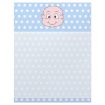 Cute Baby Boy, on blue polka dot pattern. Letterhead Template