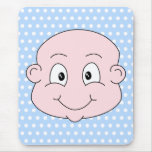 Cute Baby Boy, on blue polka dot pattern. Mousepad
