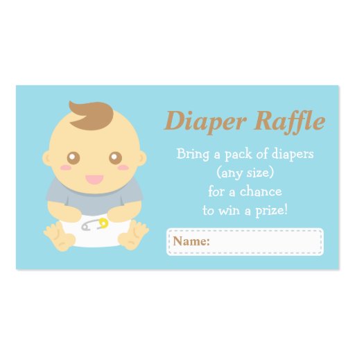 Cute Baby Boy Shower Grey Diaper Raffle Tickets Business Card Templates (front side)