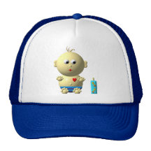 Cute baby boy with heart hats