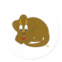 Cute Baby Brown Dinosaur stickers