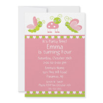 Cute Baby Bugs Birthday Invitation