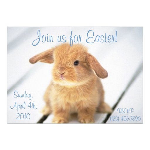 Cute Baby Bunny Easter Invitations