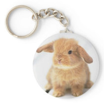 Cute Baby Bunny Happy Easter Design Keychain